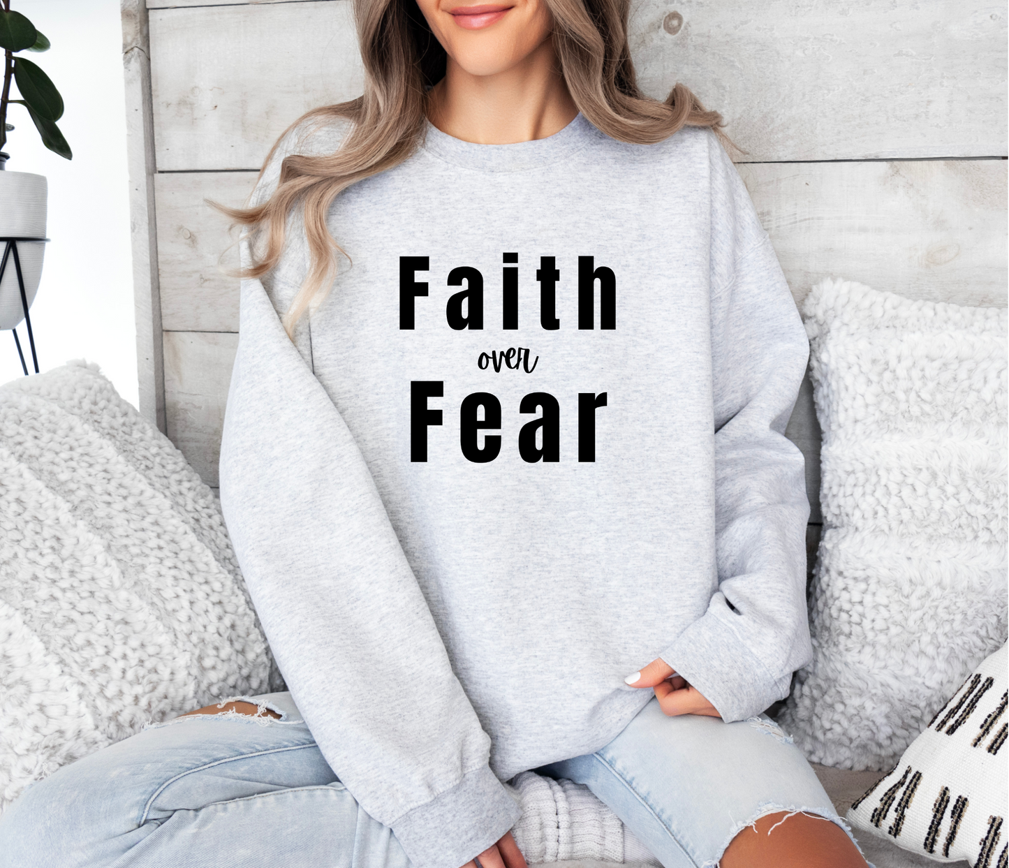 Faith Over Fear Sweatshirt - Heavy Blend Crewneck