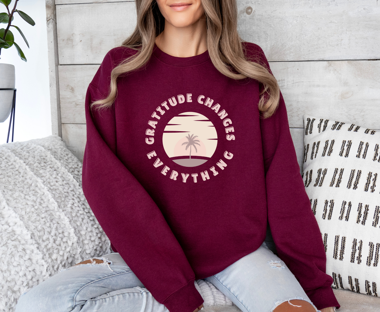 Gratitude Changes Everything" Unisex Heavy Blend Crewneck Sweatshirt