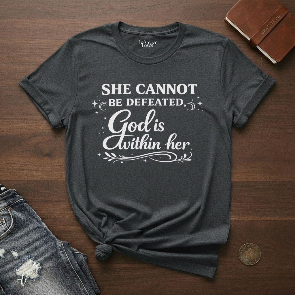 She Cannot Be Defeated God Is Within Her-T-Shirt