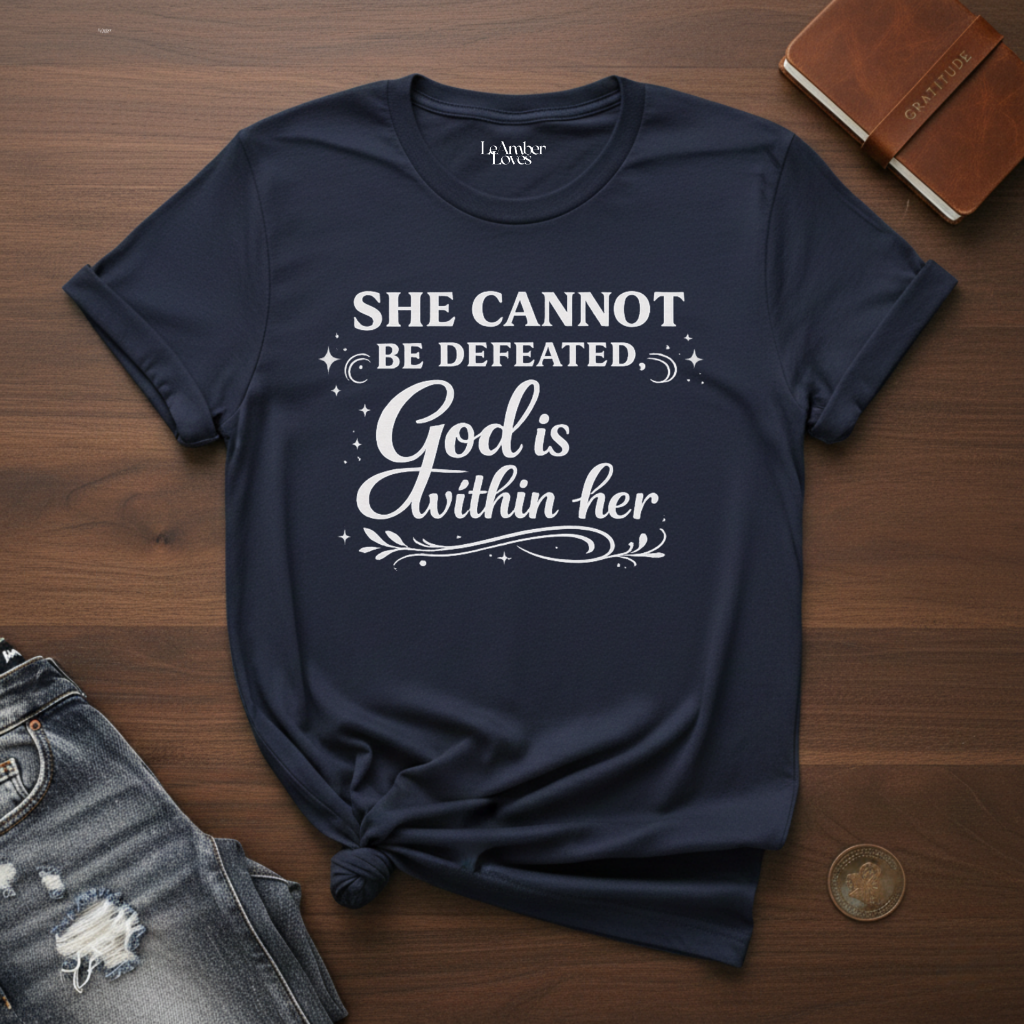 She Cannot Be Defeated God Is Within Her-T-Shirt