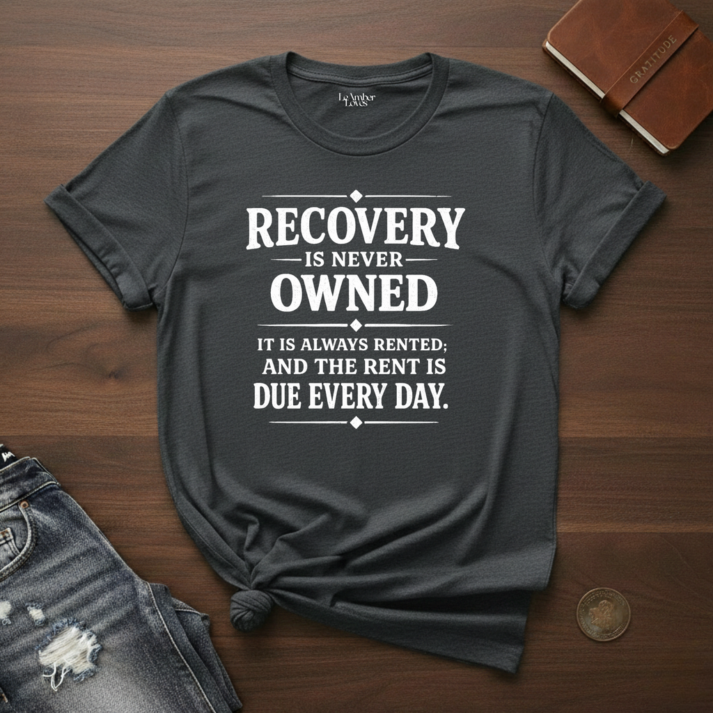 Recovery Is Never Owned- T-Shirt