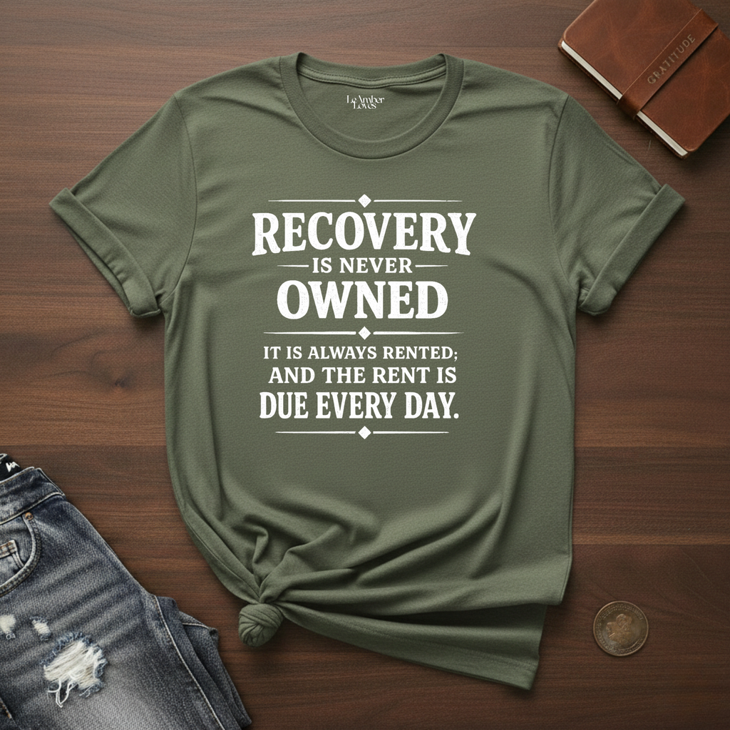 Recovery Is Never Owned- T-Shirt
